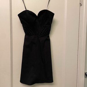 Sparkle & Fade Urban Outfitters Strapless Black Dress with Lattice Detail Size 0
